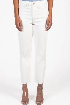 Just USA Hem Detail Straight Jeans White Fashion