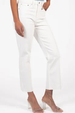 Just USA Hem Detail Straight Jeans White Fashion