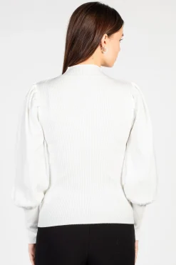 thinkable Kayla Ribbed Knit Puff Sleeve Sweater Discount