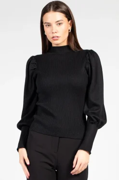 thinkable Kayla Ribbed Knit Puff Sleeve Sweater Discount