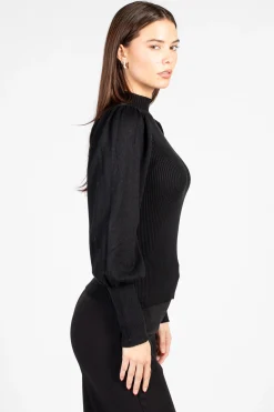 thinkable Kayla Ribbed Knit Puff Sleeve Sweater Discount