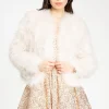 La Marque Deora Feather Jacket Ivory Outlet