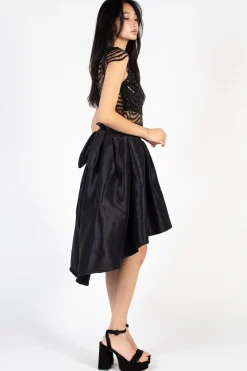 Love Song Lara Crochet Sequin Blouse Black Fashion