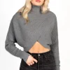thinkable Laurel Turtleneck Cross Over Sweater Hot