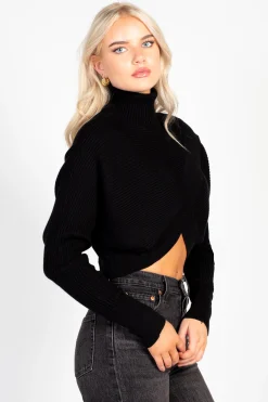 thinkable Laurel Turtleneck Cross Over Sweater Hot