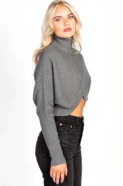 thinkable Laurel Turtleneck Cross Over Sweater Hot