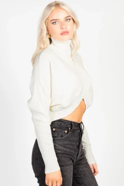 thinkable Laurel Turtleneck Cross Over Sweater Hot