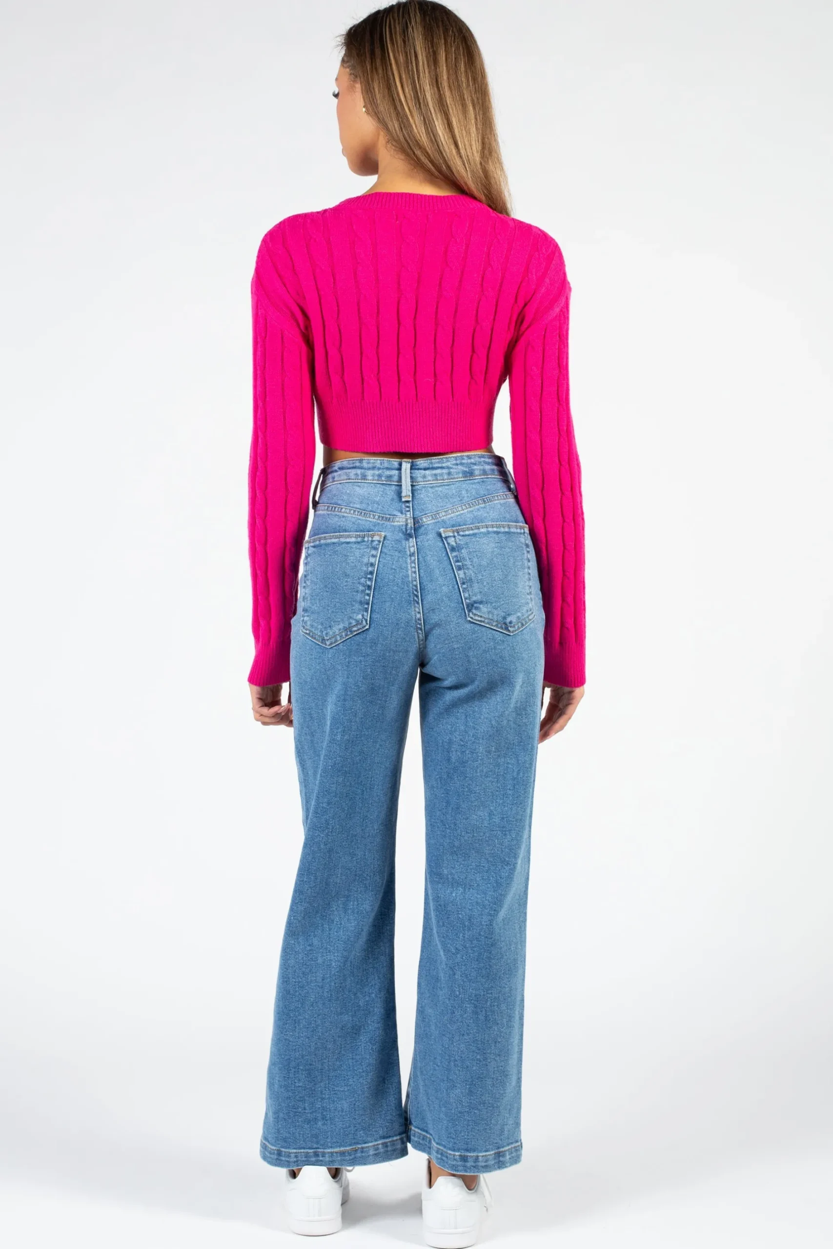 thinkable Laurent Crop Knit Sweater Hot