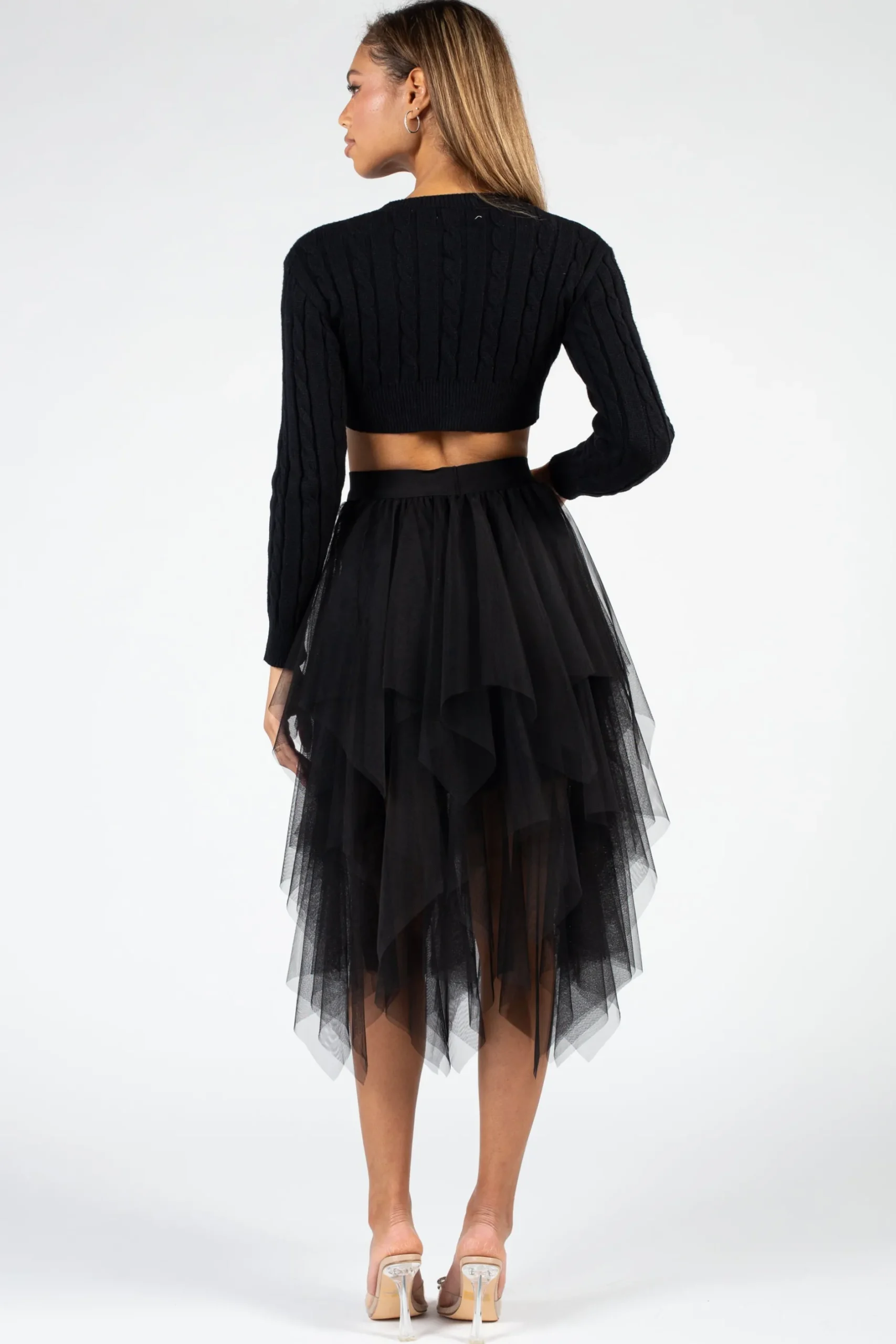 thinkable Laurent Crop Knit Sweater Hot