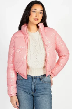 Love Me Now Collection Lena Shiny Puffer Jacket Best