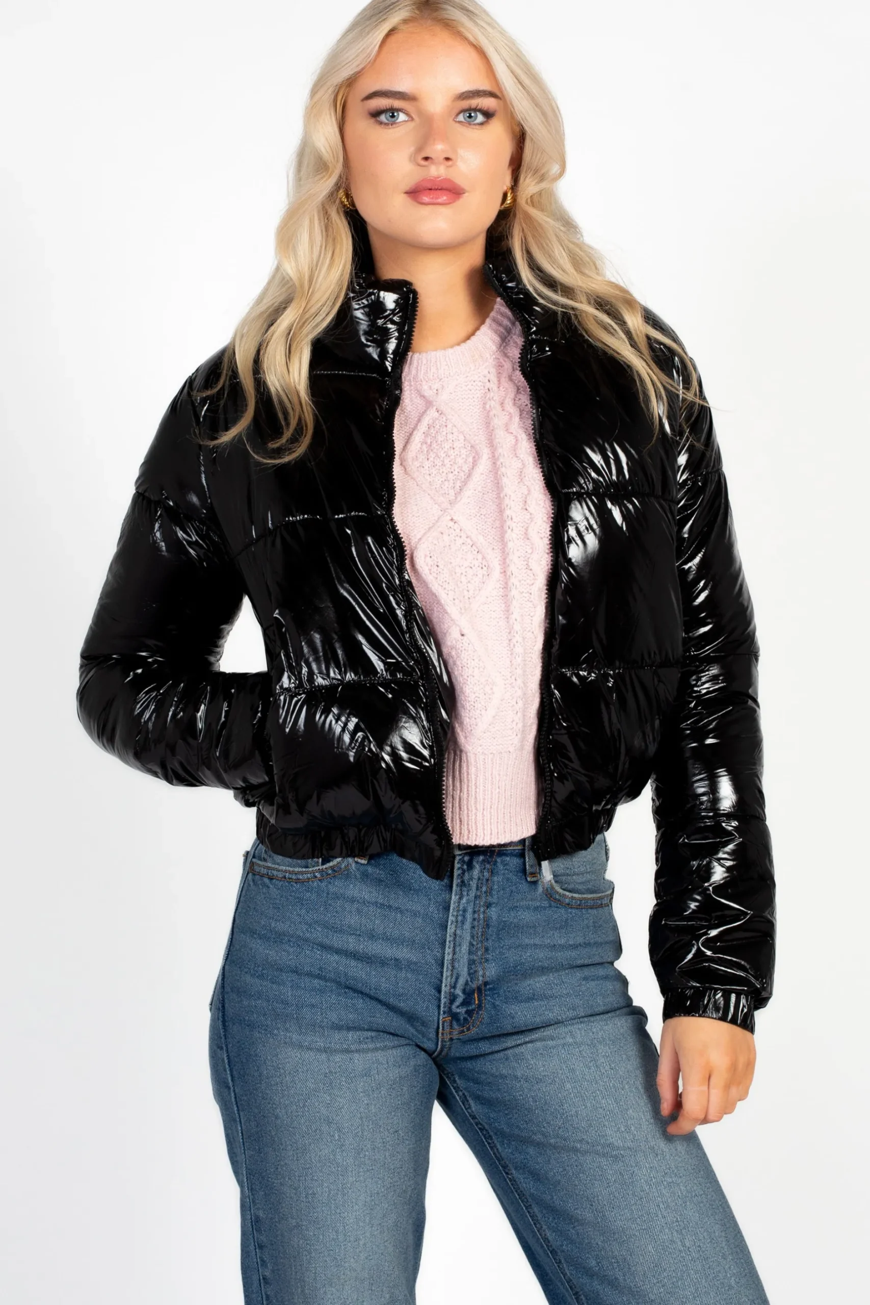 Love Me Now Collection Lena Shiny Puffer Jacket Best