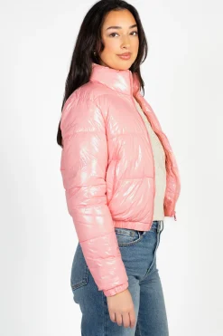 Love Me Now Collection Lena Shiny Puffer Jacket Best