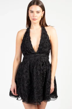 Idem Ditto Lilou 3D Floral Mini Dress Black Best
