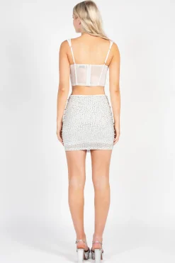 BANJUL London Pearl Crop Bustier Blouse White Online