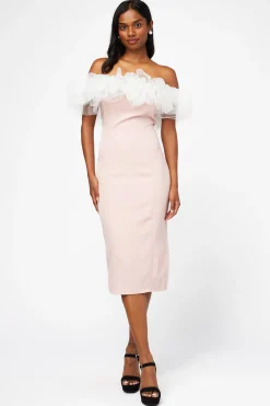 Idem Ditto Lottie Tulle Trim Midi Dress Online