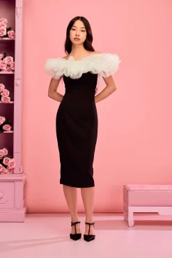 Idem Ditto Lottie Tulle Trim Midi Dress Online