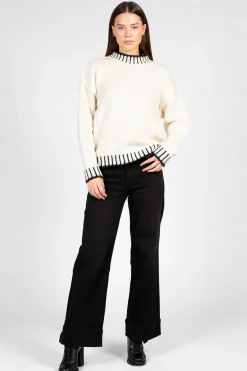 Papermoon Luiza Chunky Knit Sweater Cream Fashion