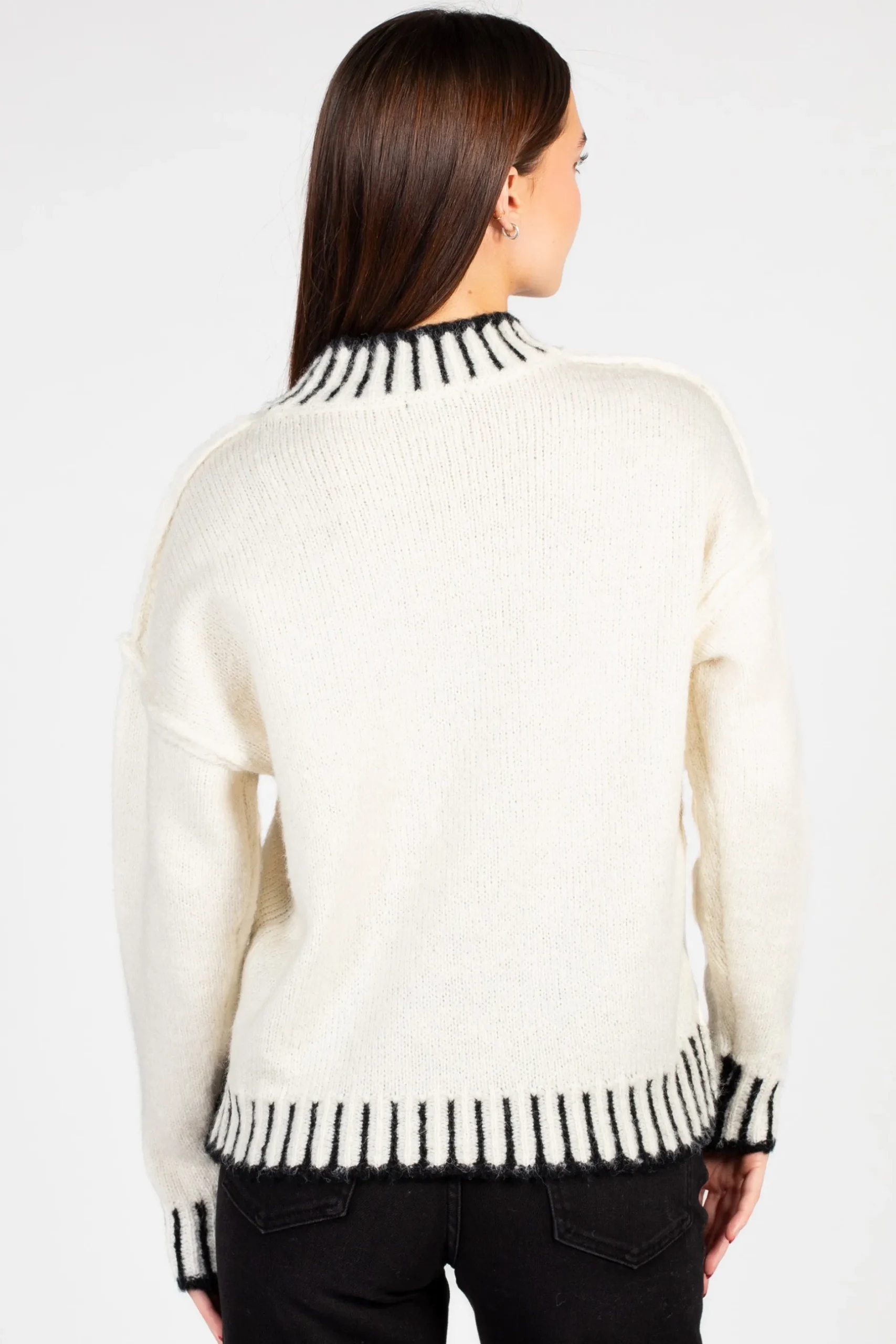 Papermoon Luiza Chunky Knit Sweater Cream Fashion