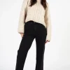 Lyla + Luxe Madge Crewneck Braid Front Sweater Oatmeal Sale