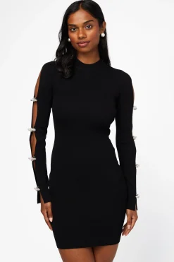 Hera Maisie Rhinestone Bow Mini Dress Black Sale