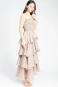 Klesis Marlow Smocked Tiered Ruffle Maxi Dress Online