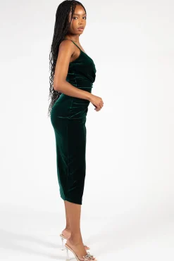 Lovely Day Maya Tulip Bottom Velvet Midi Dress Best