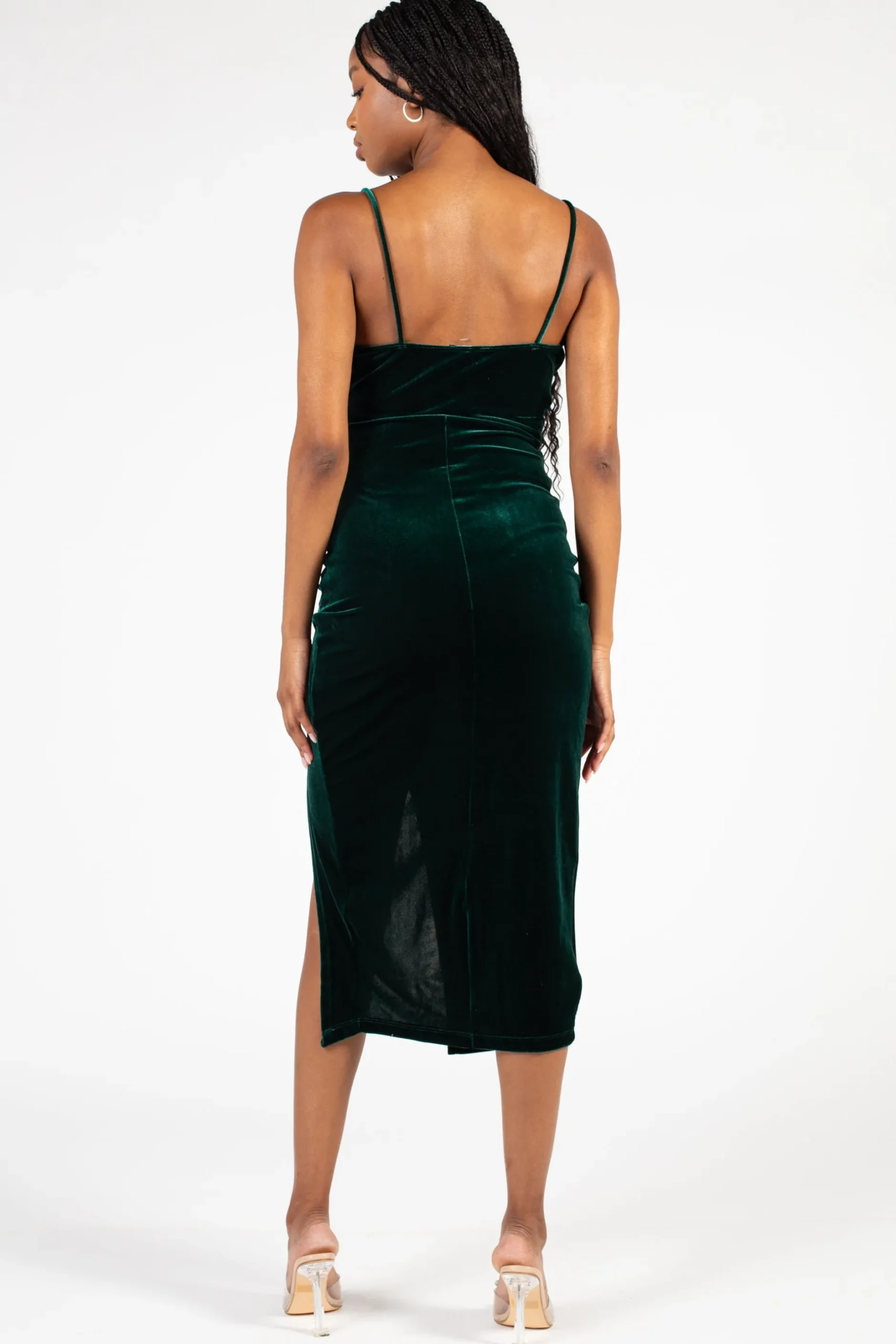 Lovely Day Maya Tulip Bottom Velvet Midi Dress Best