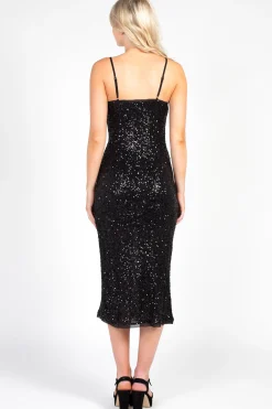Sans Souci Midnight Sparkle Sequin Bodycon Dress Black Sale