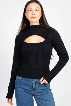 Hers u0026 Mine Mindy Cut Out Ribbed Sweater Hot