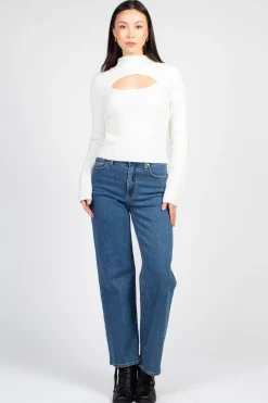Hers u0026 Mine Mindy Cut Out Ribbed Sweater Hot