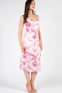 Verty Neela Water Colour Floral Midi Dress PinkFloral Discount