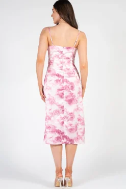 Verty Neela Water Colour Floral Midi Dress PinkFloral Discount
