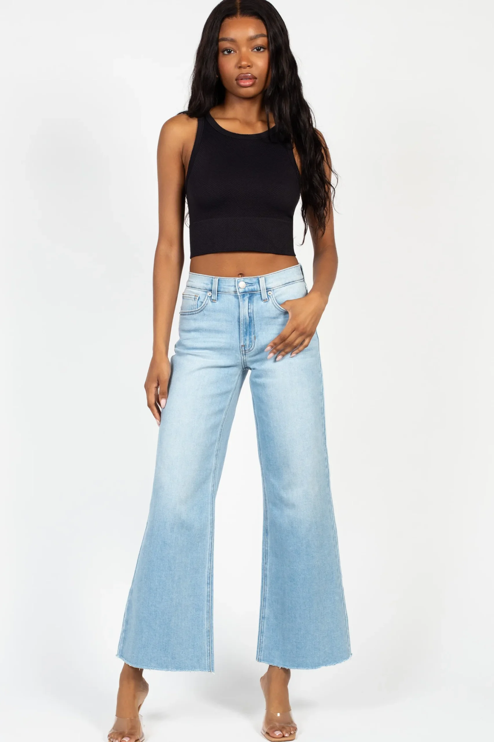 Nikibiki Crewneck Chevron Crop Top Black Online