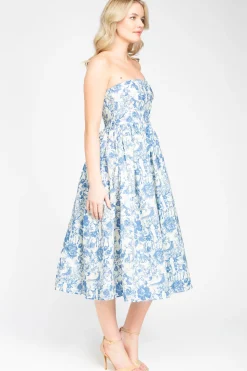 Klesis Ophelia Strapless Printed Midi Dress Online