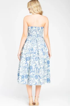 Klesis Ophelia Strapless Printed Midi Dress Online