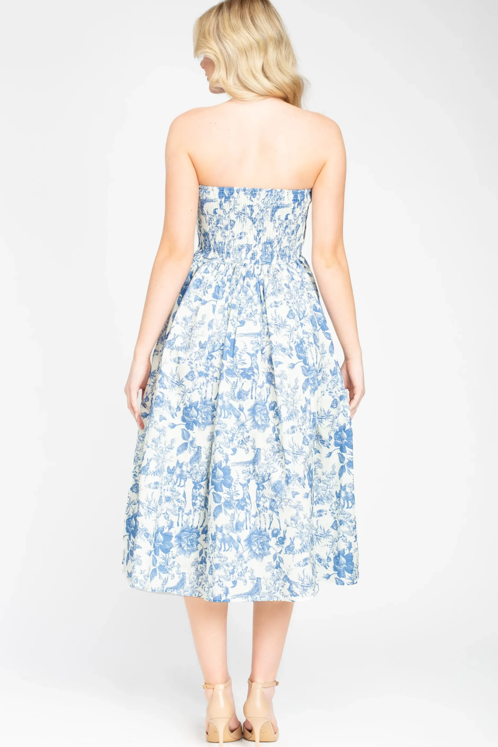 Klesis Ophelia Strapless Printed Midi Dress Online