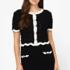 Mable Poppy Pointelle Contrast Mini Skirt Clearance