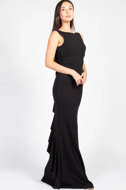 Chelsea Posh Open Bow Back Mermaid Gown Black Sale