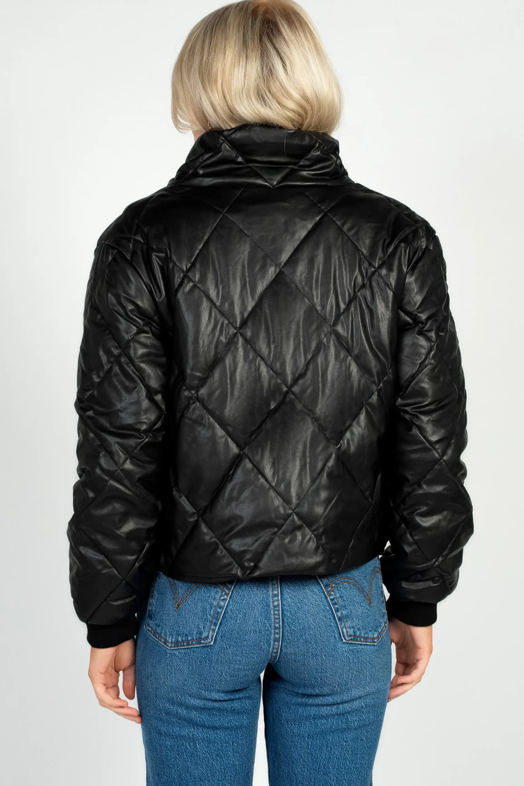 Love Tree Raven Quilted Faux Leather Jacket Best