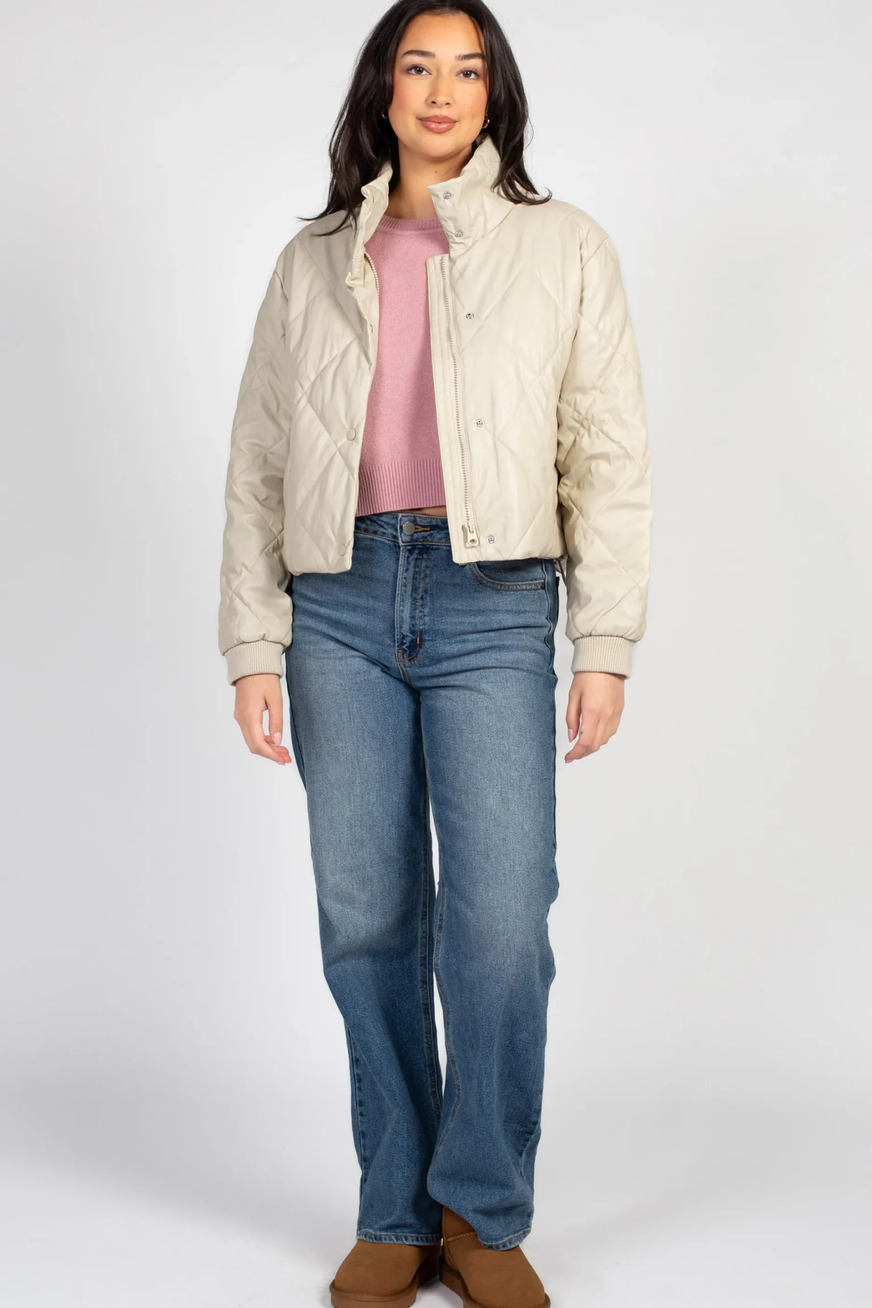 Love Tree Raven Quilted Faux Leather Jacket Best