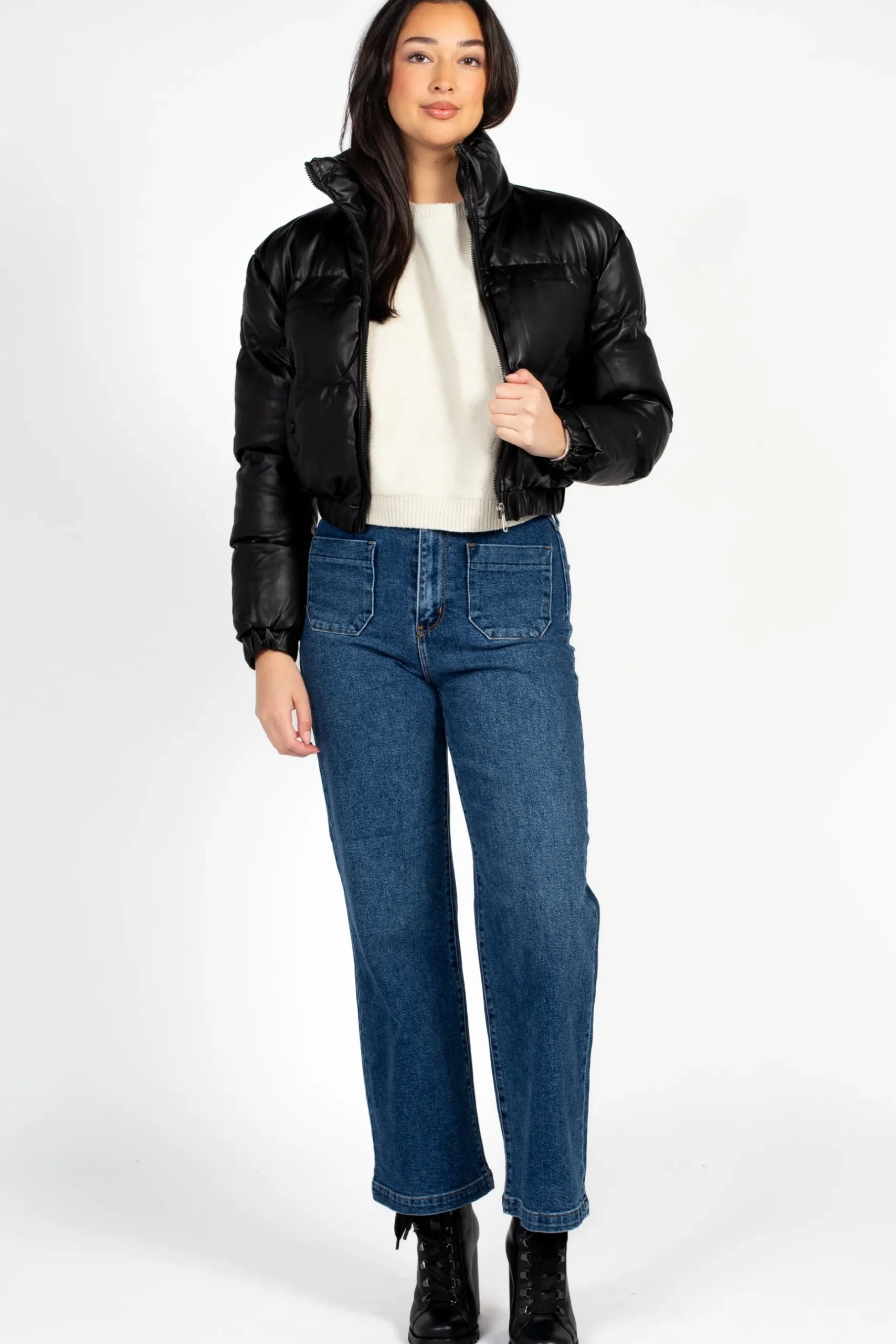 36point5 Rebel Faux Leather Bomber Jacket Clearance