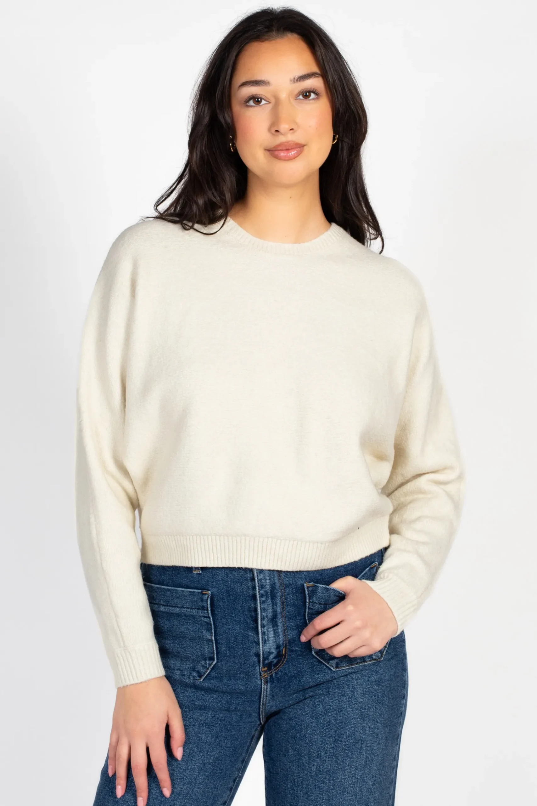 Double Zero Rosy Cropped Knit Sweater Sale
