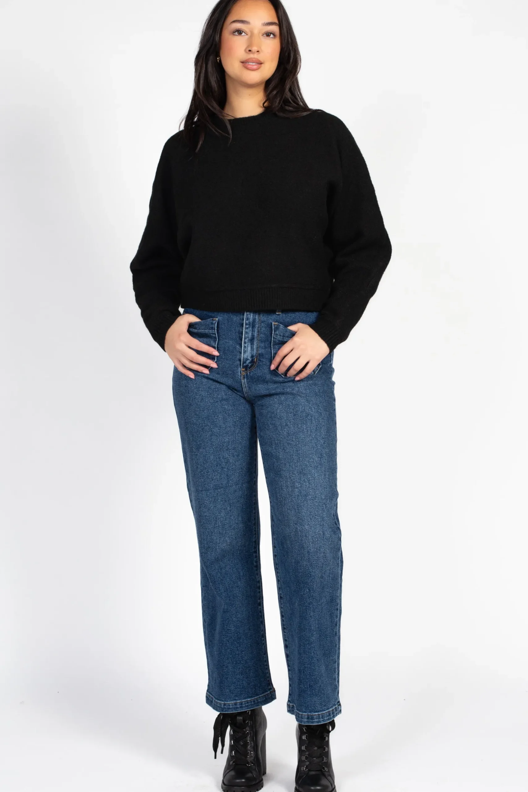 Double Zero Rosy Cropped Knit Sweater Sale
