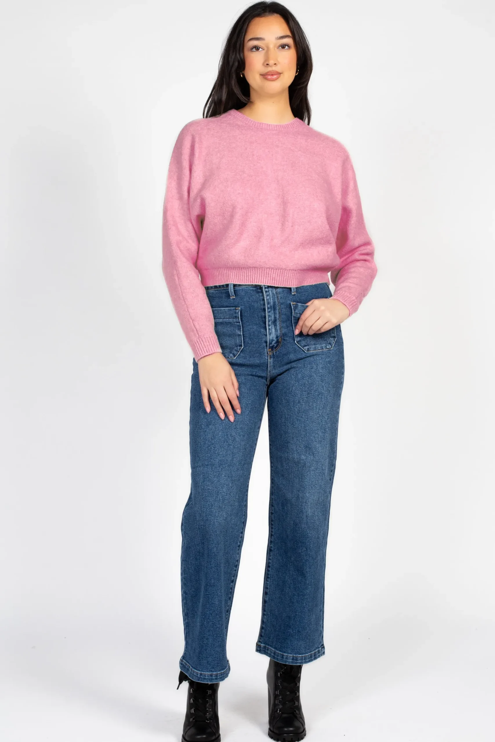 Double Zero Rosy Cropped Knit Sweater Sale