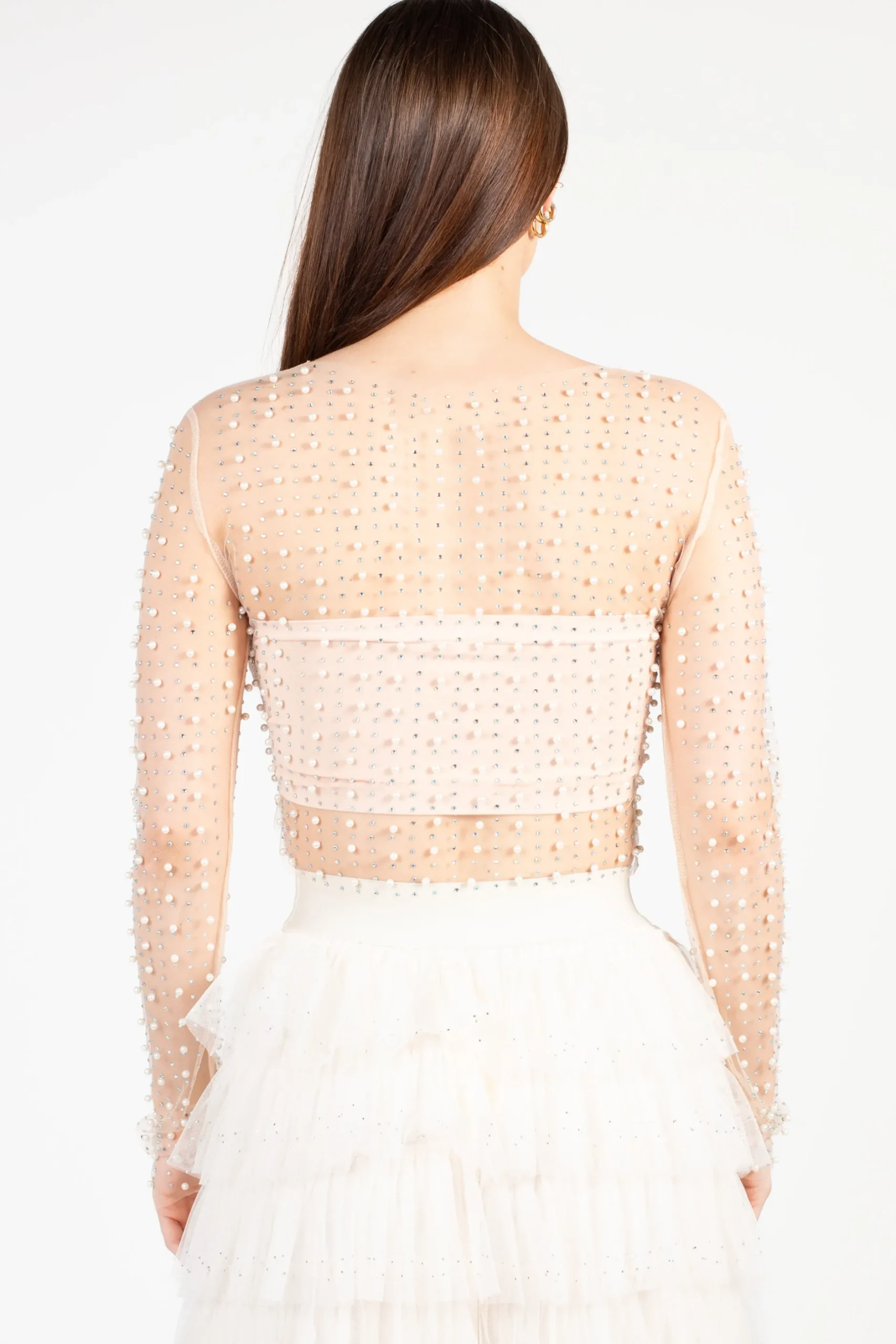 Hot u0026 Delicious Rylee Pearl Embellished Crop Blouse Discount