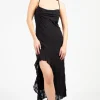 Sans Souci Selene Brocade Maxi Dress Black Clearance