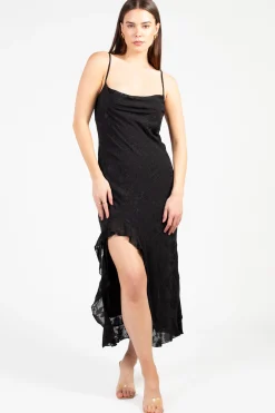 Sans Souci Selene Brocade Maxi Dress Black Clearance