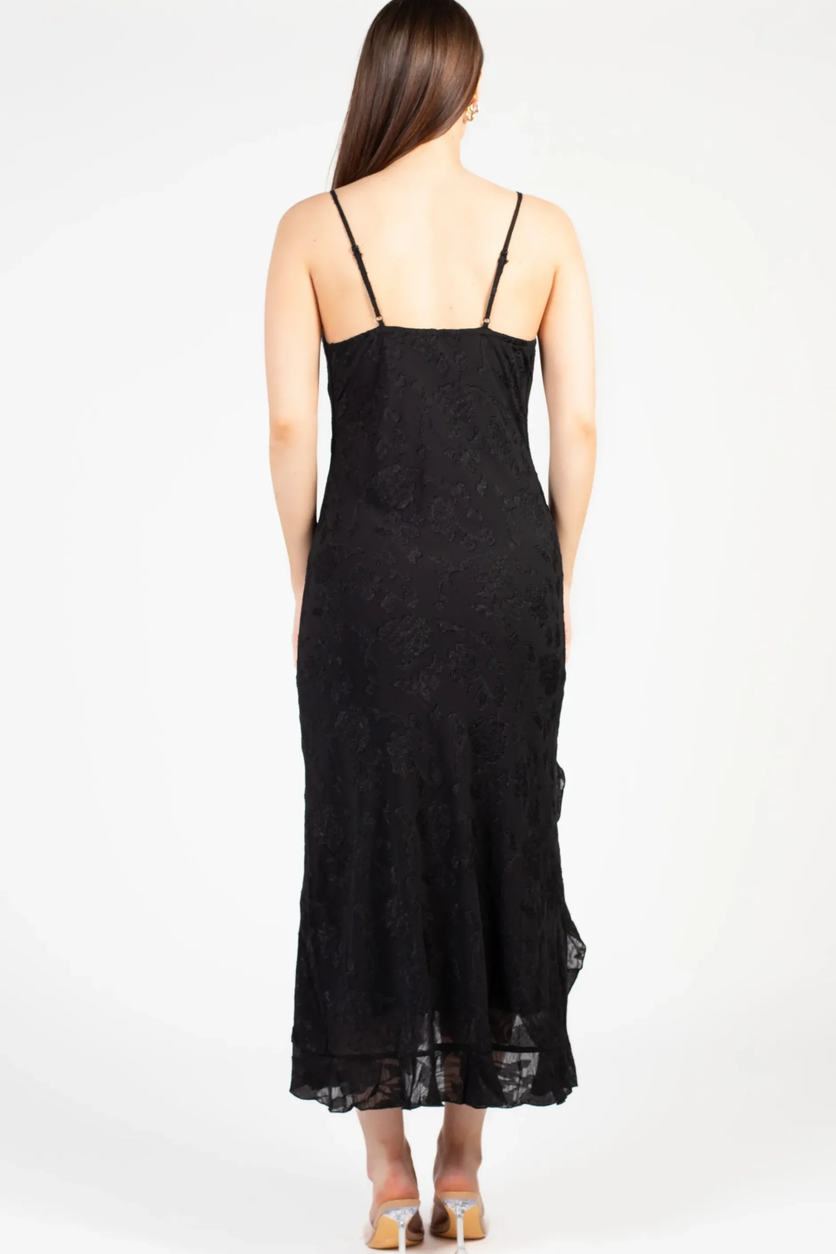 Sans Souci Selene Brocade Maxi Dress Black Clearance