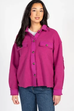Shop Neighbor Sophie Oversized Shacket Pink Sale