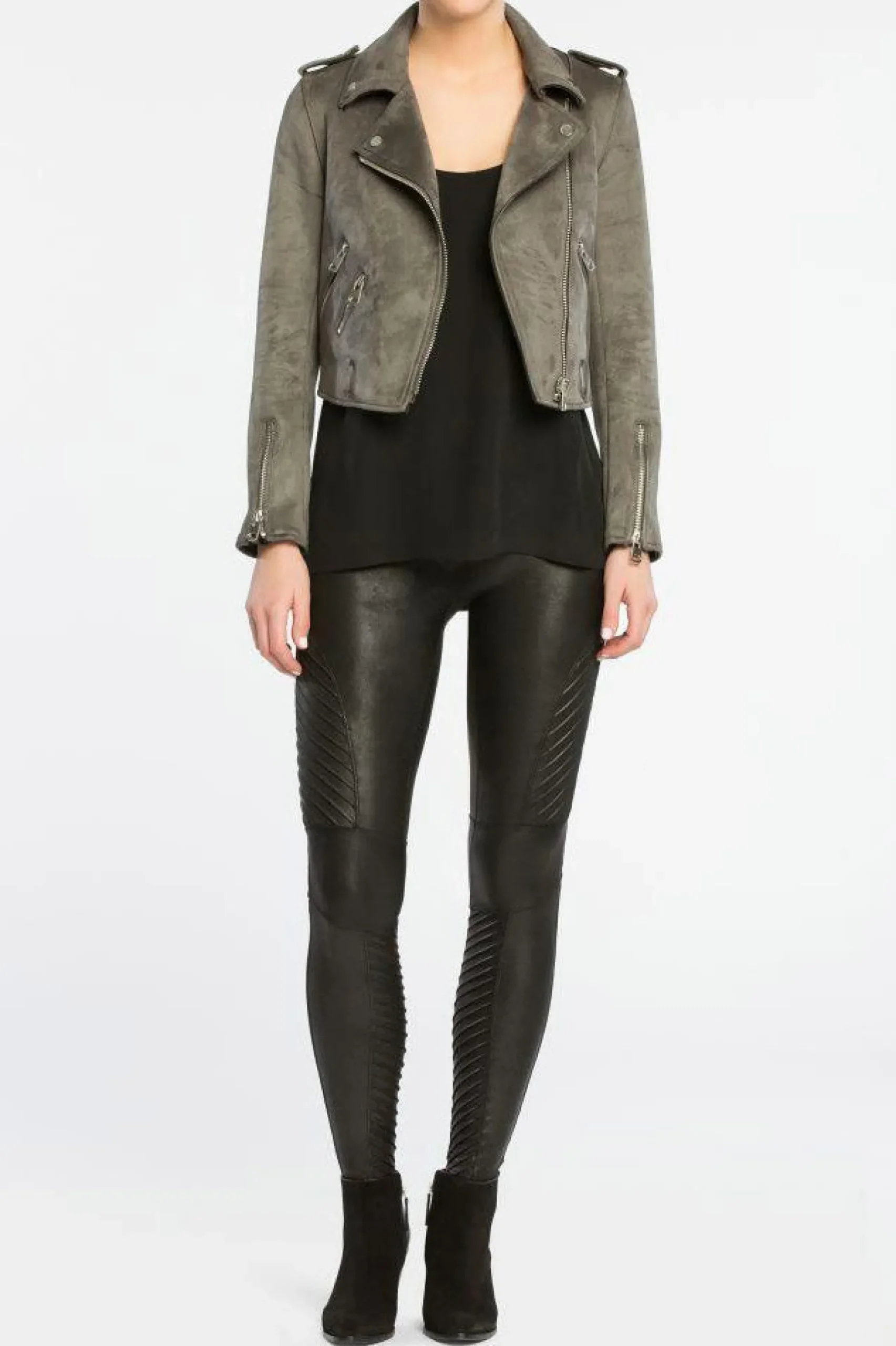 Spanx Faux Leather Moto Leggings Black Clearance